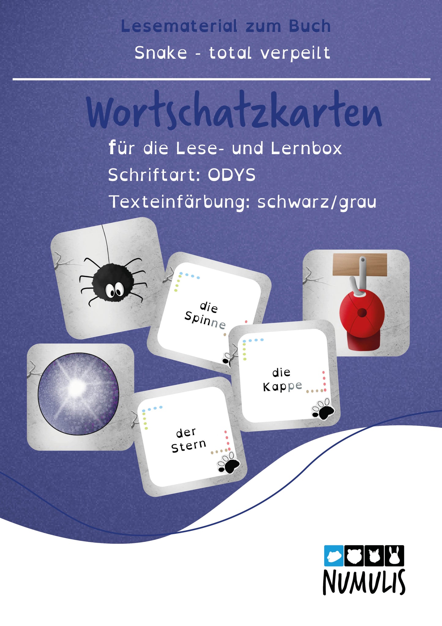 Wortschatzkarten zu "Snake total verpeilt" - digital - Stufen 1-4