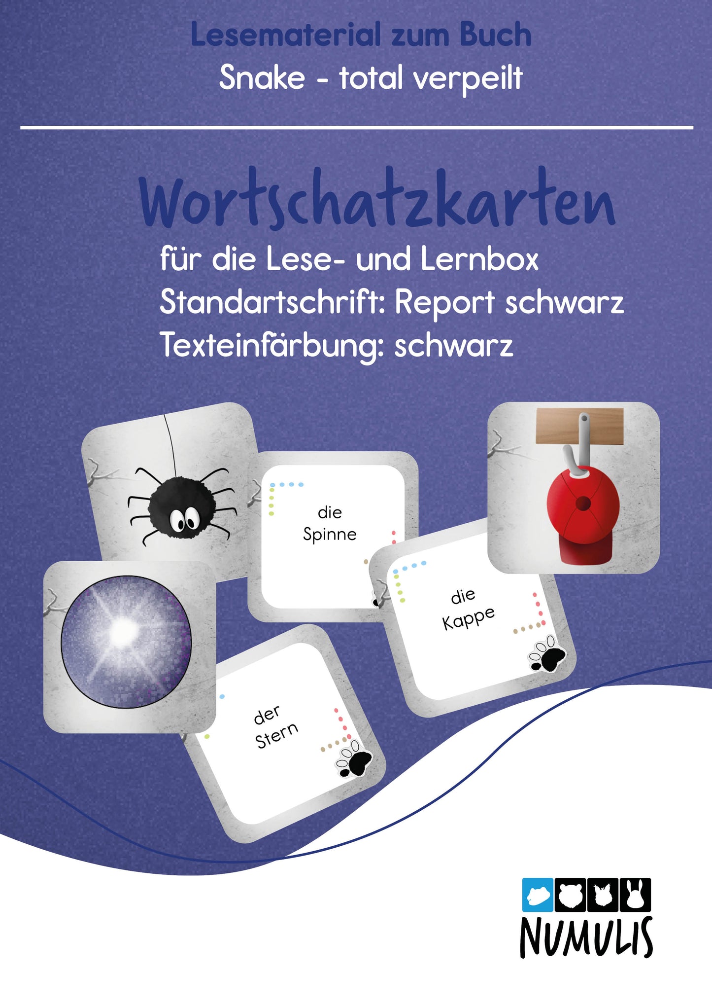 Wortschatzkarten zu "Snake total verpeilt" - digital - Stufen 1-4