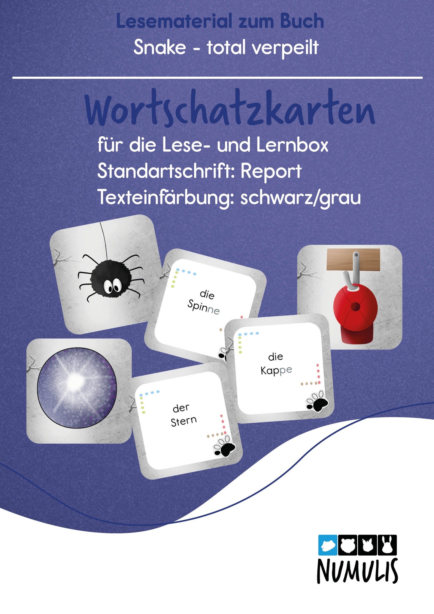Wortschatzkarten zu "Snake total verpeilt" - digital - Stufen 1-4