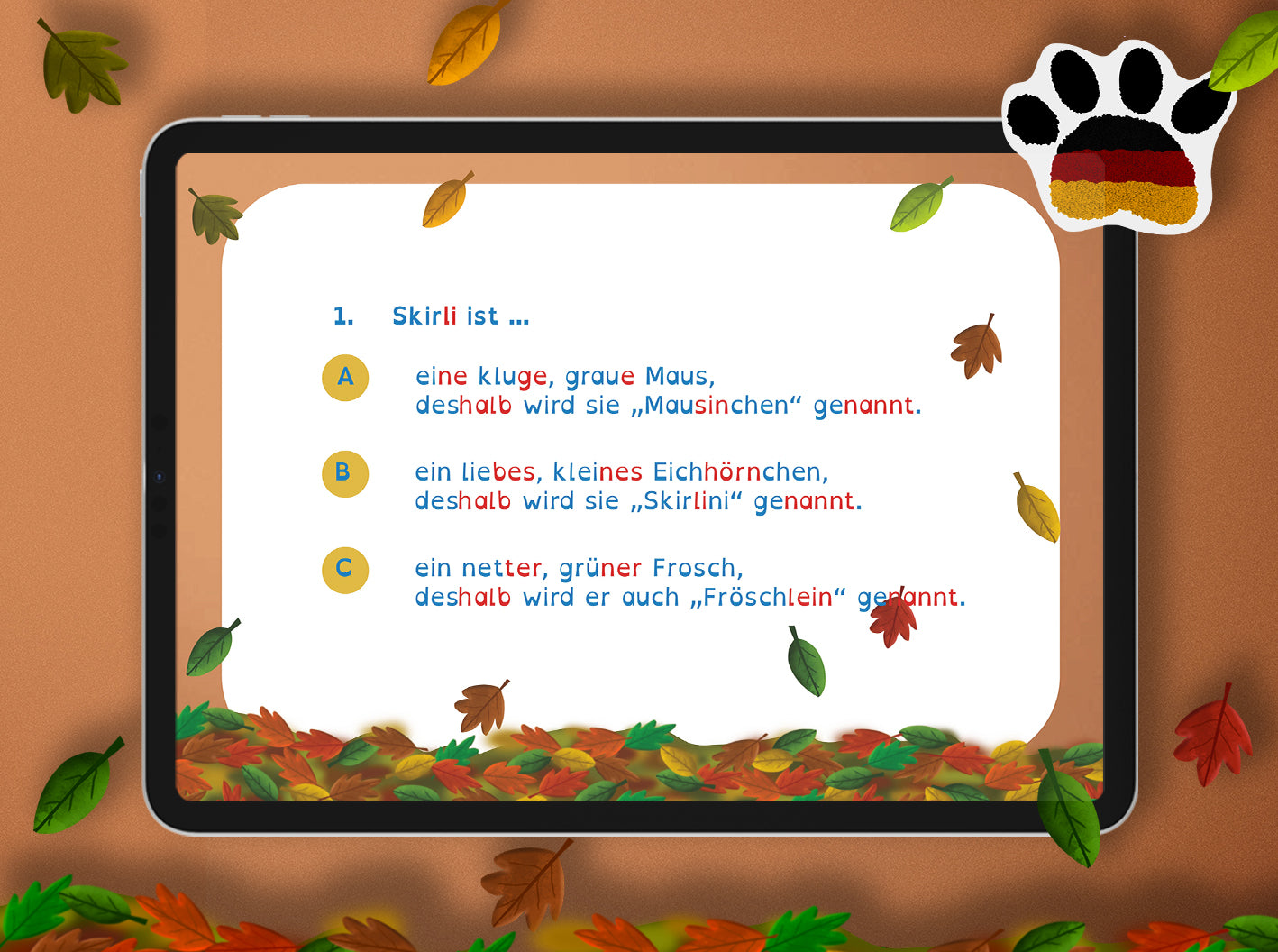 Interaktives Lesequiz zu "Skirli total wuselig"