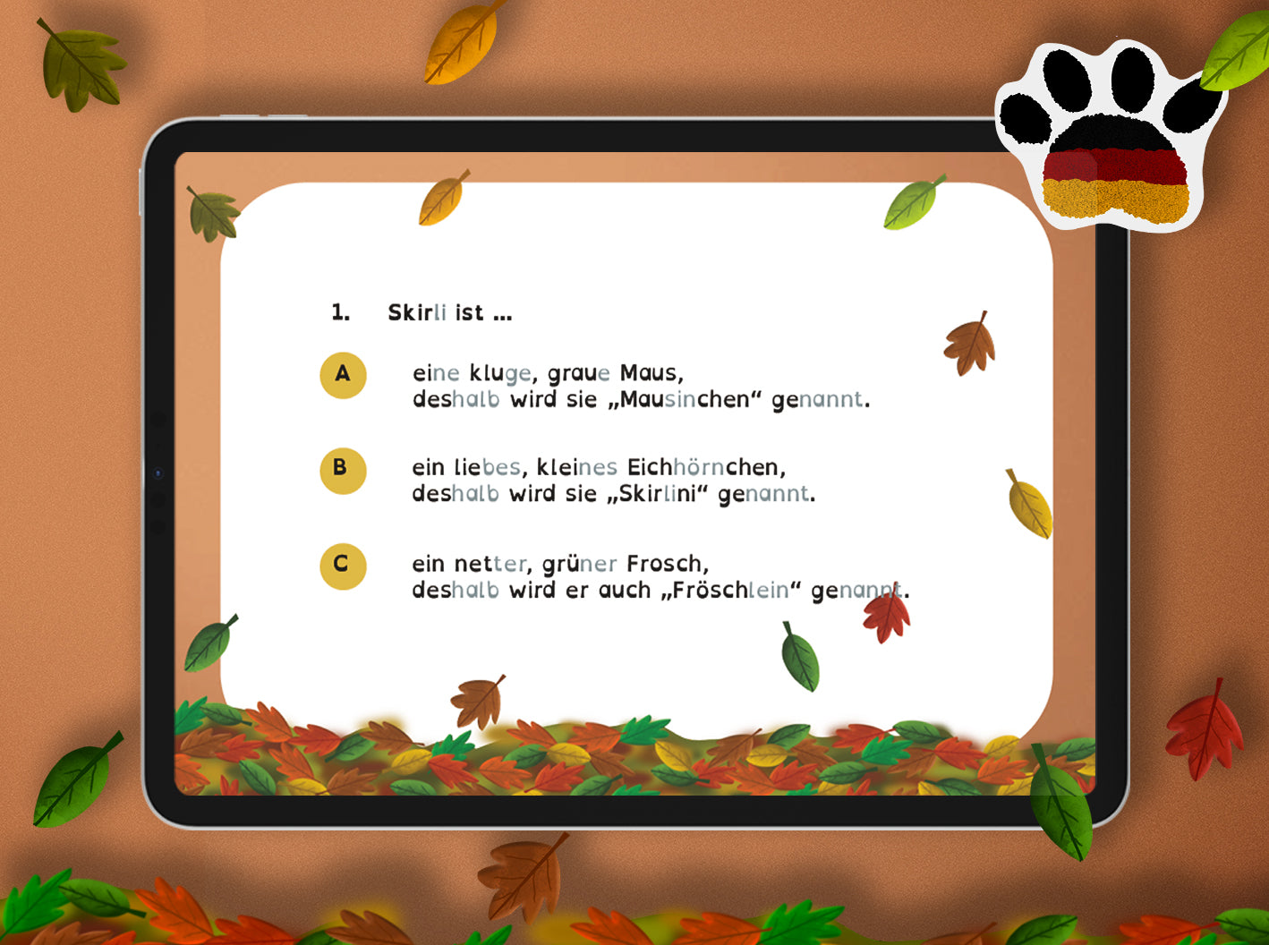 Interaktives Lesequiz zu "Skirli total wuselig"