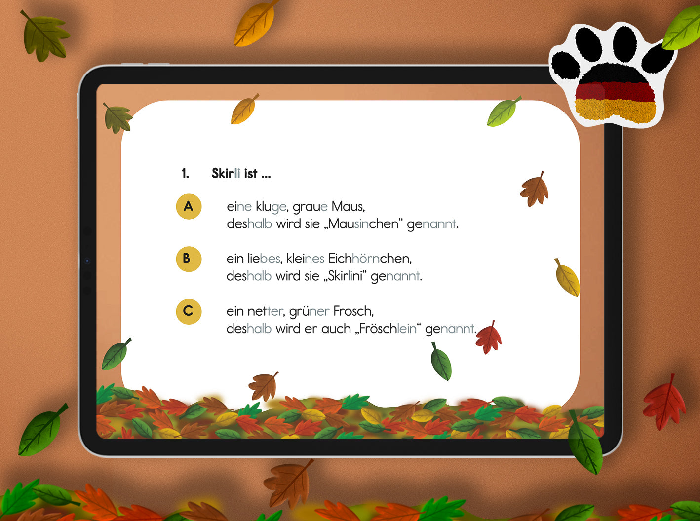 Interaktives Lesequiz zu "Skirli total wuselig"