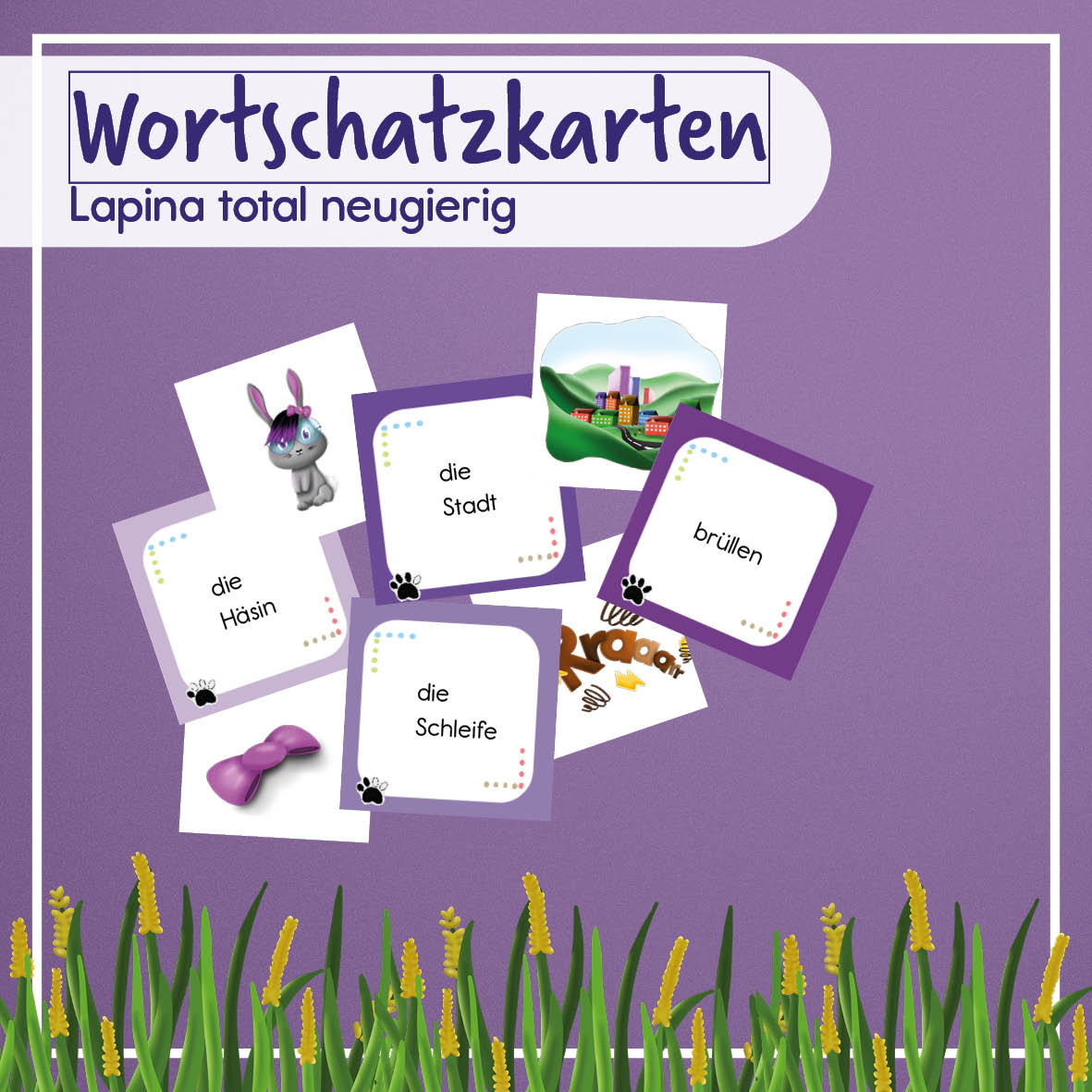 Wortschatzkarten zu "Lapina total neugierig" - digital - Stufen 1-4