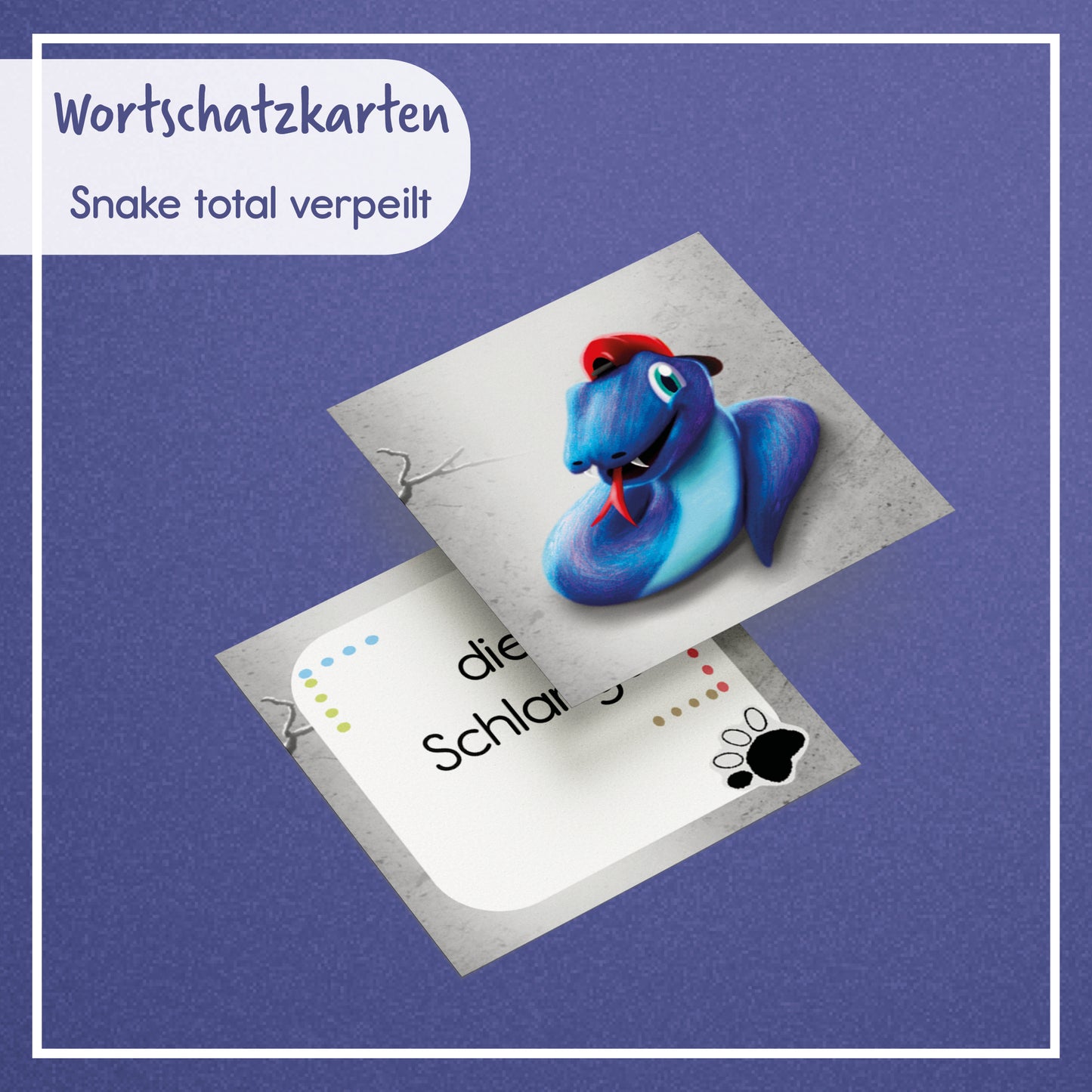 Wortschatzkarten zu "Snake total verpeilt" - digital - Stufen 1-4