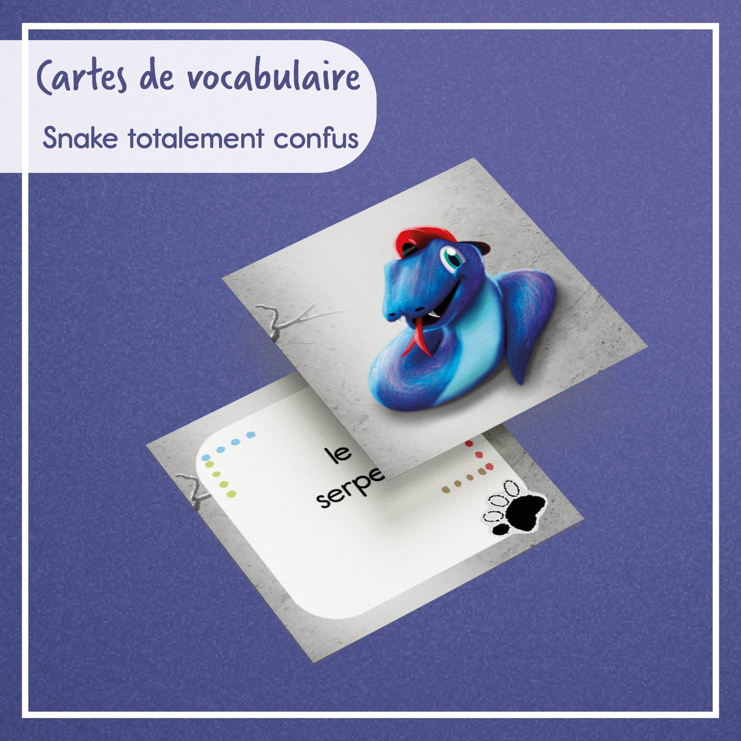 Wortschatzkarten zu "Snake totalement confus" - digital - Stufen 1-4