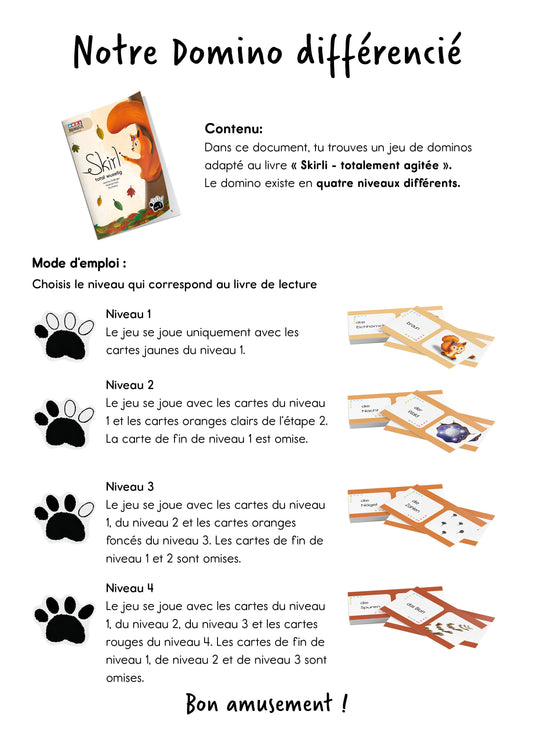 Lese-Domino zu "Skirli totalement agitée" | Lesespiel | digital
