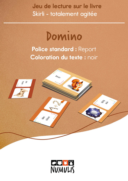 Domino de lecture pour "Skirli totalement agitée" | Jeu de lecture | numérique