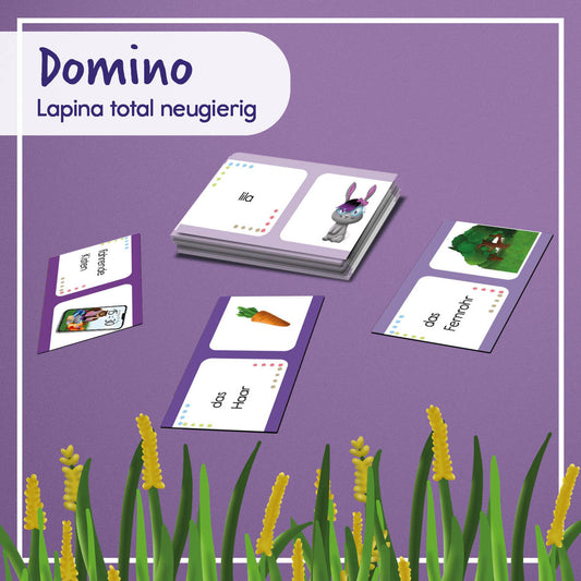 Lese-Domino zu Lapina total neugierig | Lesespiel | digital