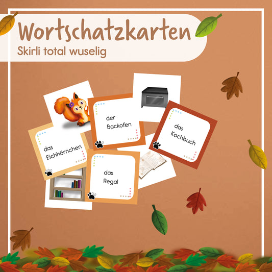 Wortschatzkarten zu "Skirli total wuselig" - digital - Stufen 1-4
