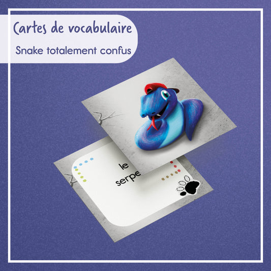 Wortschatzkarten zu "Snake totalement confus" - digital - Stufen 1-4