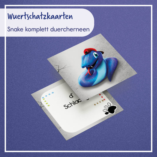 Wortschatzkarten zu "Snake komplett duercherneen" - digital - Niveau 1-4