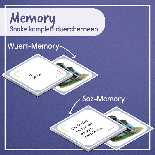 Lese-Memory zu "Snake komplett duercherneen" | Lesespiel | digital