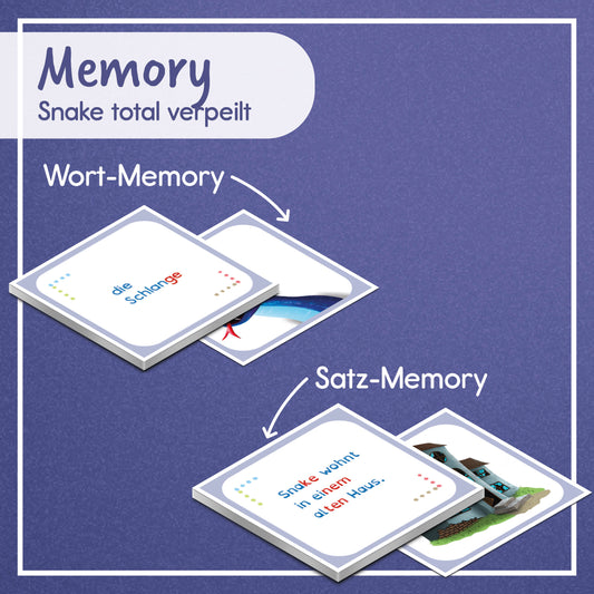 Lese-Memory zu Snake total verpeilt | Lesespiel | digital
